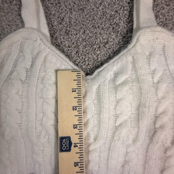 Free People Off White Cable Knit Sweater Crop Knit Bra Bralette – Size M - Picture 4 of 8